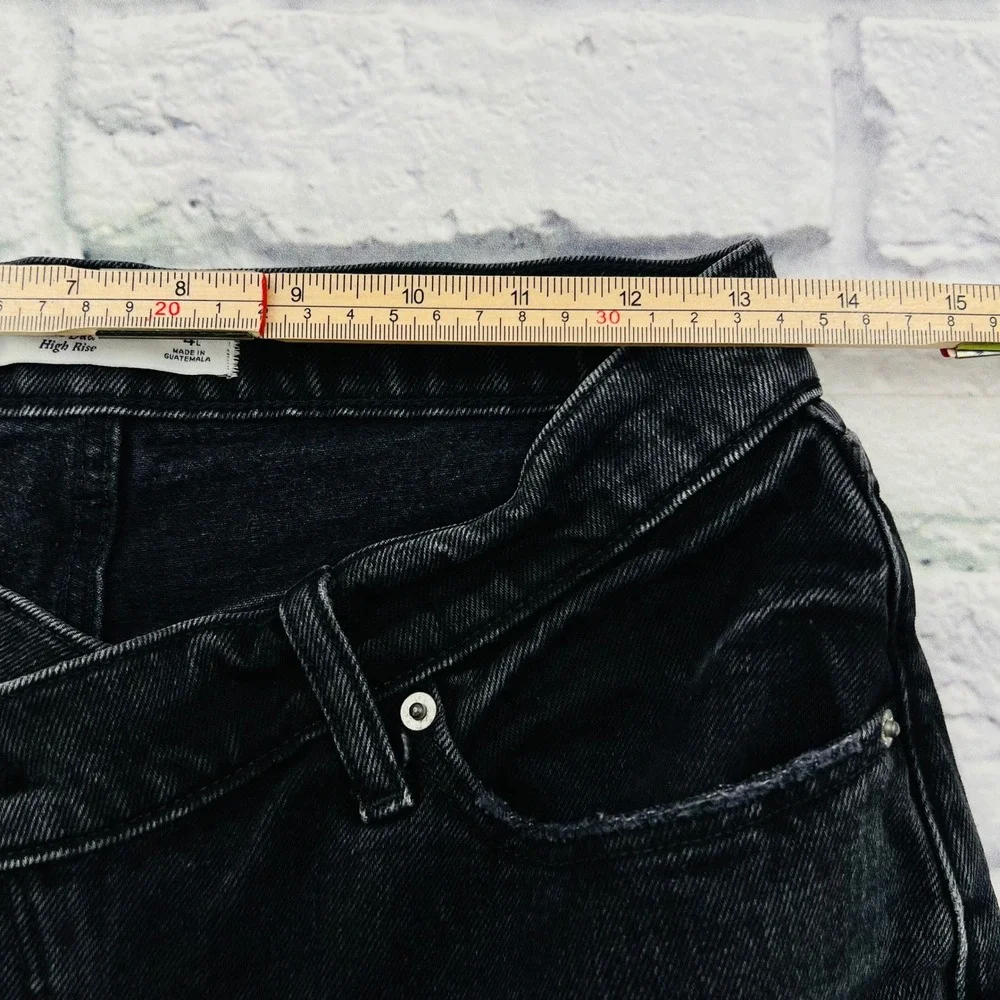 Abercrombie Fitch 4L/27 The Dad High Rise Black Crossover Buttonfly Jeans